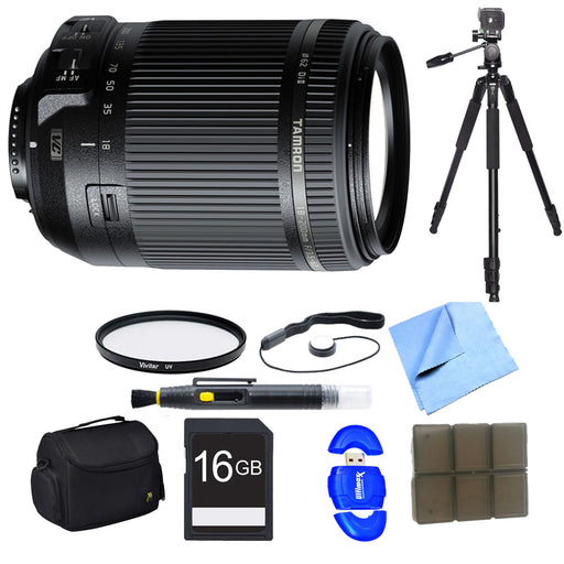 Tamron 18-200mm Di II VC All-In-One Zoom for Nikon Lens |16GB Bundle Includes Filter Kit &amp; More