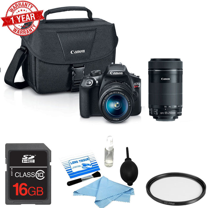 Canon EOS Rebel T6/2000D DSLR Camera with 18-55mm and 55-250mm Lenses Kit