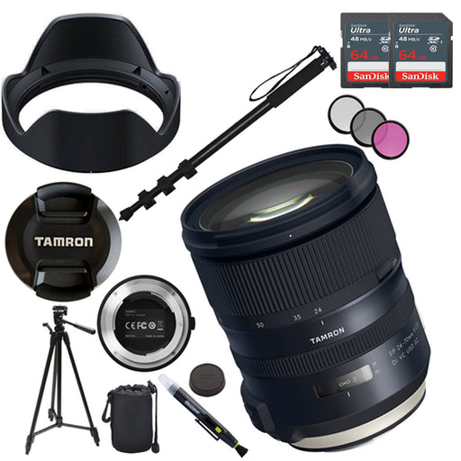 Tamron SP 24-70mm f/2.8 Di VC USD G2 Lens for Nikon F with Tap-In Console Plus 64GB Accessories Kit