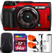 Olympus Tough TG-6 Digital Camera (Red) with 64GB Memory Card | Strap &amp; Case