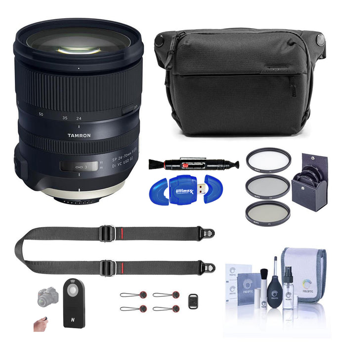 Tamron SP 24-70mm f/2.8 Di VC USD G2 Lens for Nikon F with UV Filters &amp; More