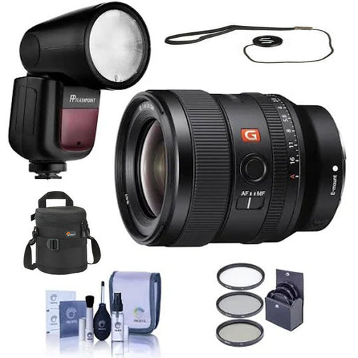 Sony FE 24mm f/1.4 GM Lens with Flash &amp; Accessories Bundle