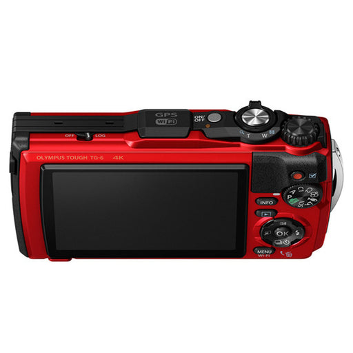 Olympus Tough TG-6 Digital Camera (Red) with Extra Battery | LED &amp; More - 32GB Kit Bundle