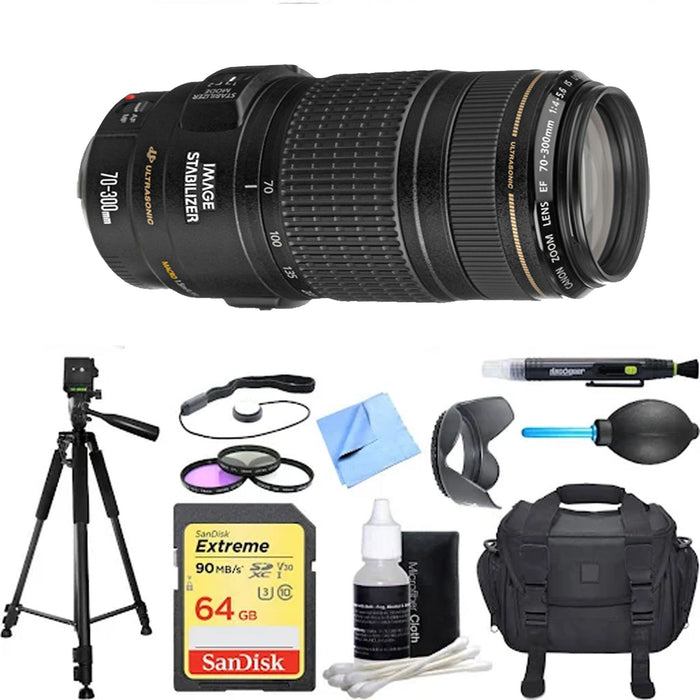 Canon 70-300mm f/4-5.6 EF IS USM Lens With Bag and 64GB Memory Card