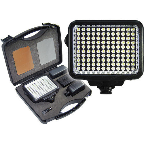 Vidpro K-120 On-Camera LED Light with Multiple Accessories and Vello Multi-Function Ball Head Kit