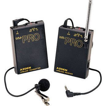 Azden WLX-PRO Camera Mountable VHF Wireless Lavalier System w/WR-PRO Receiver &amp; WLT-PRO Body Pack Transmitter/Lavalier Mic
