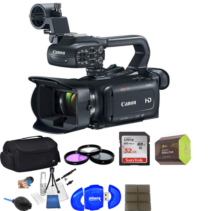 Canon XA15 Compact Full HD Camcorder with SDI, HDMI, and Composite Output with 32GB Premium Accessory
