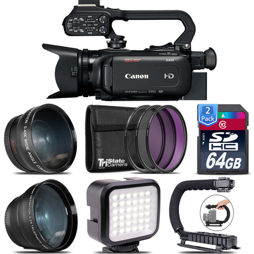 Canon XA15 Compact Full HD Camcorder with SDI, HDMI, and Composite Output with 128GB Starter Bundle