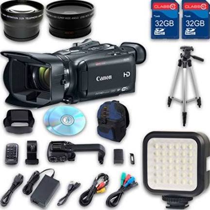 Canon XA35 HD Professional Camcorder + Wideangle Lens + Telephoto Lens + Lens Hood + 2 PC 32 GB Memory Cards + Tripod + LED Light + Backpack Case