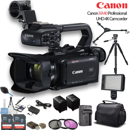 Canon XA40 Professional UHD 4K Camcorder with Sandisk 128GB Deluxe Bundle
