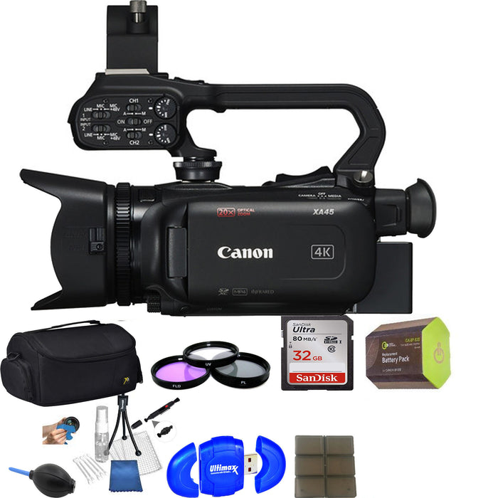 Canon XA45 Professional UHD 4K Camcorder with 32GB Accessory Package