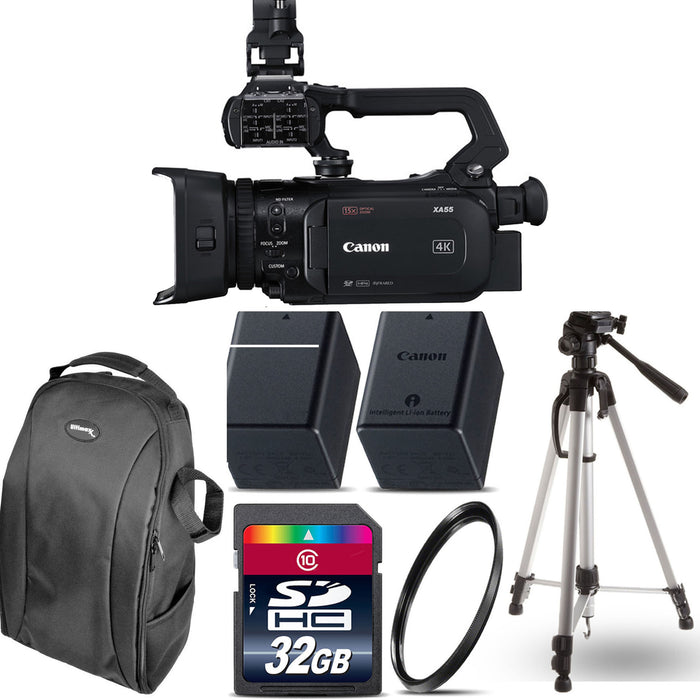 Canon XA55 Professional UHD 4K Camcorder with 32GB Starter Kit USA