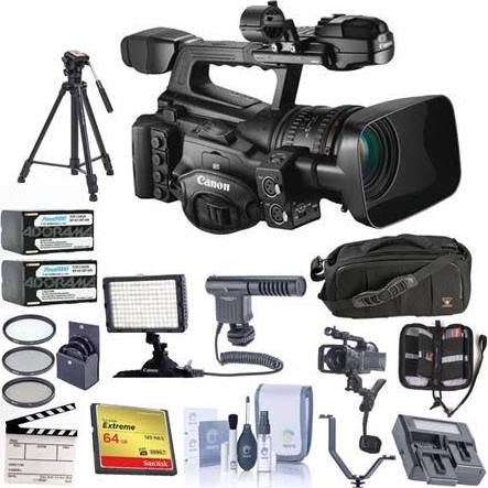 Canon XF-305 High Definition Pro Camcorder, Bundle with Video Bag, 2x Spare Battery, 64GB Compact
