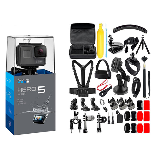 GoPro HERO5 Black w/ Soft Digits 50 in 1 Action Camera Accessories Kit for GoPro Hero 6 5 4 3 with Carrying Case/Chest Strap/Octopus Tripod