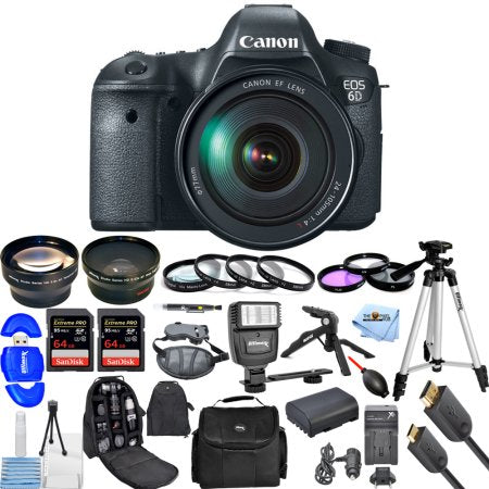 Canon Eos 6D 20.2MP Full Frame Dslr with Canon EF 24-105mm f/3.5-5.6 Is STM Lens + Additional Accessories