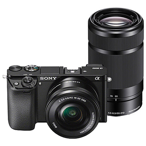Sony Alpha a6000 Mirrorless Digital Camera with 16-50mm and 55-210mm Lenses (Black) USA