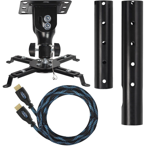 Cheetah Mounts Universal Projector Ceiling Mount Includes a 27&quot; Adjustable Extension Pole and a Twisted Veins 15' HDMI Cable
