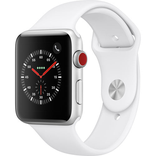 Apple Watch Series 3 42mm Smartwatch (GPS + Cellular, Silver Aluminum Case, White Sport Band)