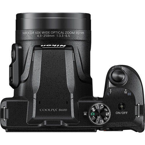 Nikon COOLPIX B600 Digital Camera (Black) with Nikon Carrying Case &amp; Sandisk 32GB Memory Card Package