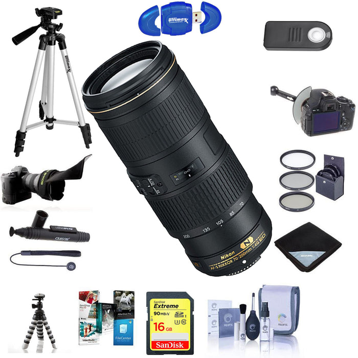 Nikon AF-S NIKKOR 70-200mm f/4G ED VR Lens Premium Bundle | NJ