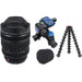 FUJIFILM XF 8-16mm f/2.8 R LM WR Lens with Geared Tripod Head and Stand + Universal Lens Cap Bundle