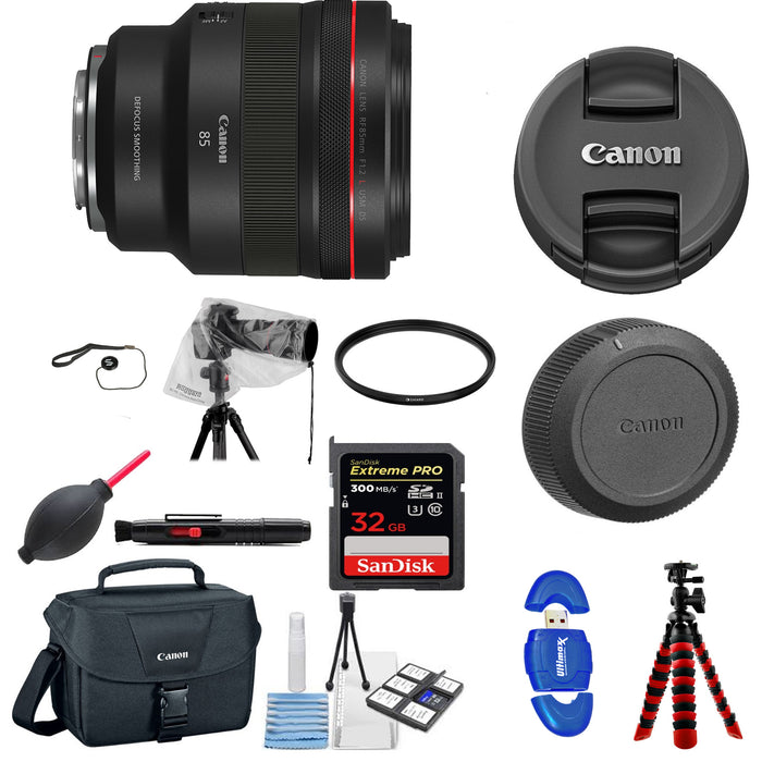 Canon RF 85mm f/1.2L USM DS Lens with Sandisk Extreme Pro 32GB Starter Package
