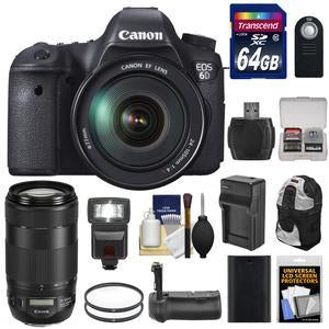 Canon EOS 6D Digital SLR Camera Body with EF 24-105mm L IS USM Lens with EF 70-300mm IS Lens + 64GB Card Deluxe Bundle