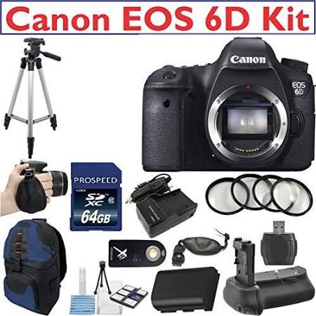 Canon EOS 6D Digital SLR Camera Body Kit + Deluxe Camera Sling Z-Bag + 64GB High Speed Pro Memory Card + Deluxe Bundle