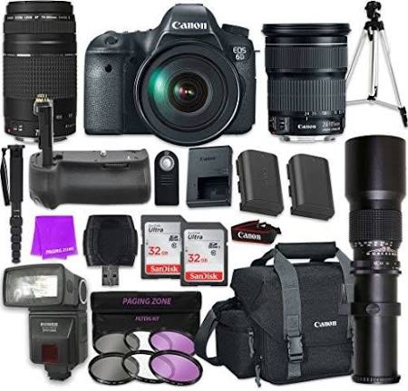 Canon Eos 6D Dslr Camera Bundle with EF 24-105mm f/3.5-5.6 Is STM Lens + Canon EF 75-300mm f/4-5.6 III Lens and Complete Accessory Kit (21 Item)