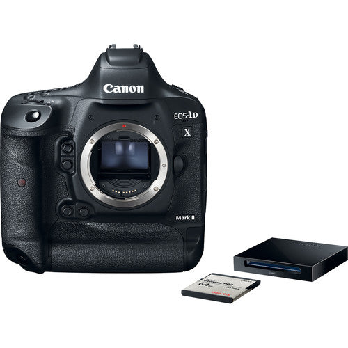 Canon EOS-1D X Mark II DSLR Camera (Body) with Sandisk 64GB CF Card and Sandisk Reader Package Deal