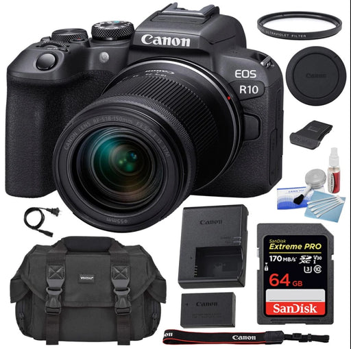 Canon EOS R10 Mirrorless Camera with 18-150mm Lens Starter Bundle - NJ Accessory/Buy Direct & Save
