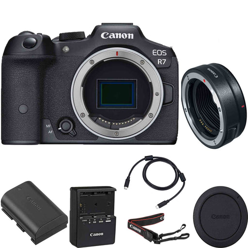 Canon EOS R7 Mirrorless Digital Camera (Body Only) with Mount Adapter EF-EOS R
