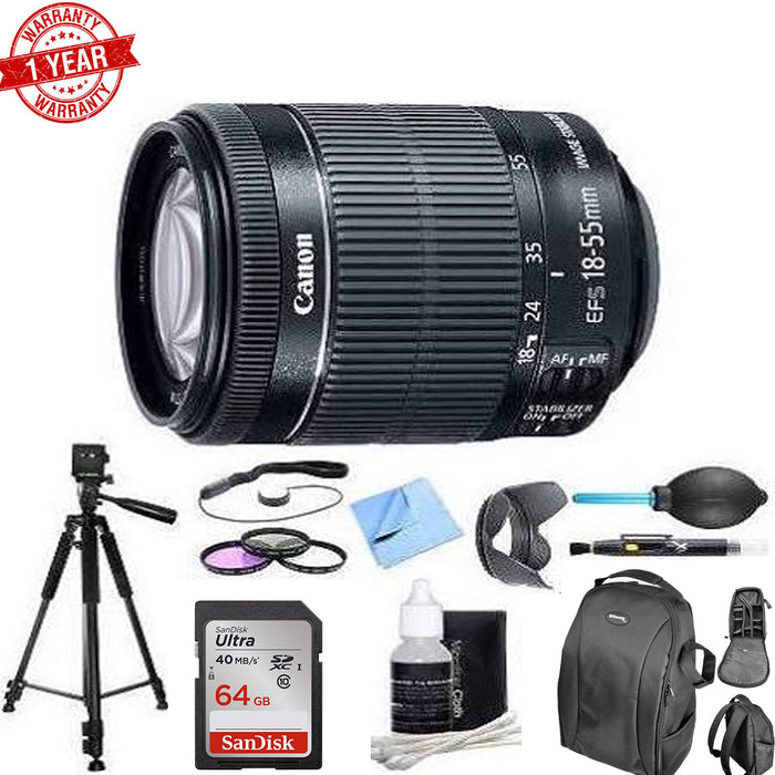 Canon EF-S 18-55mm f/3.5-5.6 IS STM Lens Deluxe Accessory Bundle