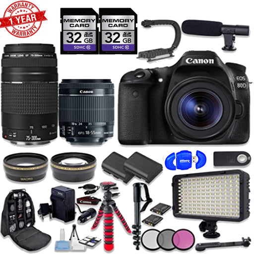 Canon EOS Rebel T6i/800D DSLR Camera with 18-55mm | Canon EF 75-300mm f/4-5.6 III Lens Supreme Package