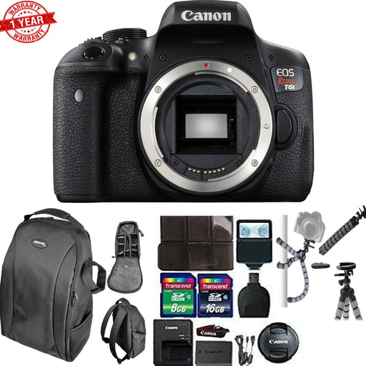 Canon EOS Rebel T6i/800D DSLR Camera (Body Only) with 24GB Memory Card Bundle