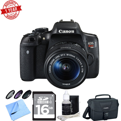 Canon EOS Rebel T6i/800D DSLR Camera with 18-55mm Lens &amp; 16GB Starter Package
