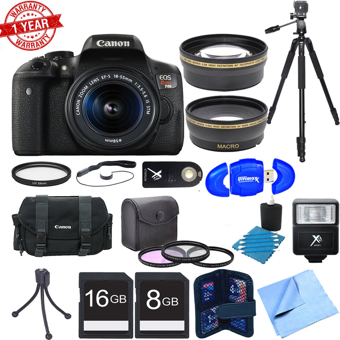 Canon EOS Rebel T6i/800D DSLR Camera with 18-55mm Kit Deluxe Bundle