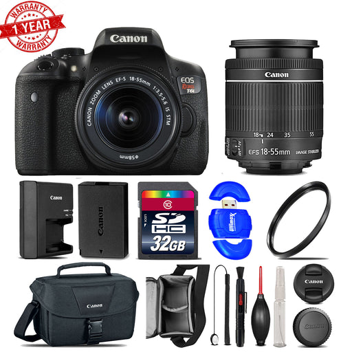 Canon EOS Rebel T6i/800D DSLR Camera with 18-55mm |Canon Case| UV Filter |32GB Kit