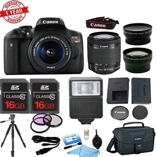 Canon EOS Rebel T6i/800D DSLR Camera with 18-55mm Zoom Lens|Telephoto &amp; Wide Angle Lenses|2pc 16GB MCs|Canon Bag|Filter Kit Bundle