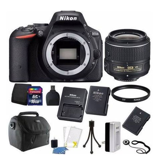 Nikon D5500/D5600 DSLR Camera with 18-55mm VR Lens Two Batteries and Charger 16GB Bundle