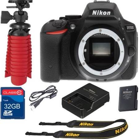 Nikon D5500/D5600 DSLR Camera (Body Only) | Tripod | 32GB Memory Card Package