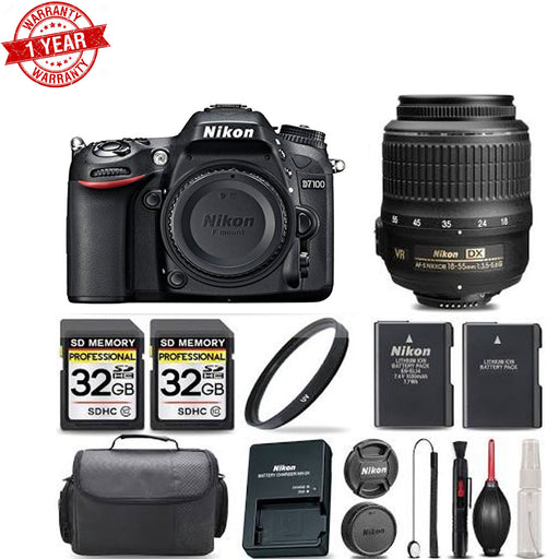 Nikon D7100 Digital SLR Camera 24.1MP with 18-55mm VR + Ultra Savings Bundle! NIKD71001855KKA