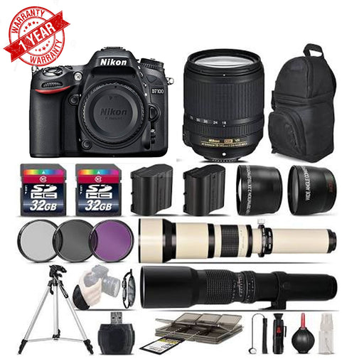 Nikon D7100 DSLR Camera || 18-140 VR Lens ||650-1300mm Lens ||500mm - 5Lens Kit, Black