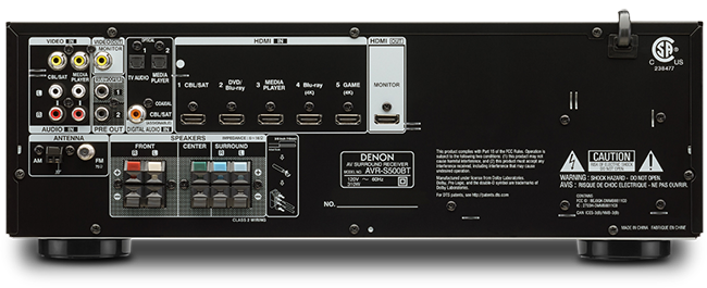 Denon AVR-S500BT 5.2 Channel AV Receiver