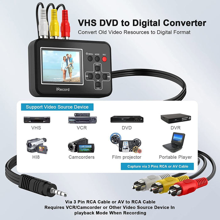 Video to Digital Converter,VHS to Digital Converter to Capture Video from VCR\'s