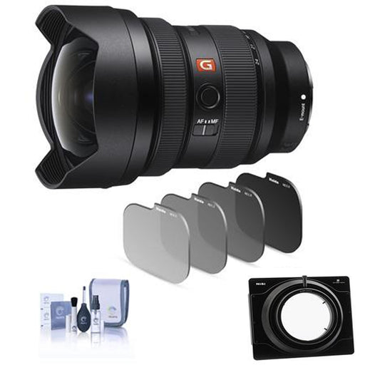 Sony FE 12-24mm f/4 G Lens with Rear Lens Filter Kit &amp; Holder - Free Cleaning Kit