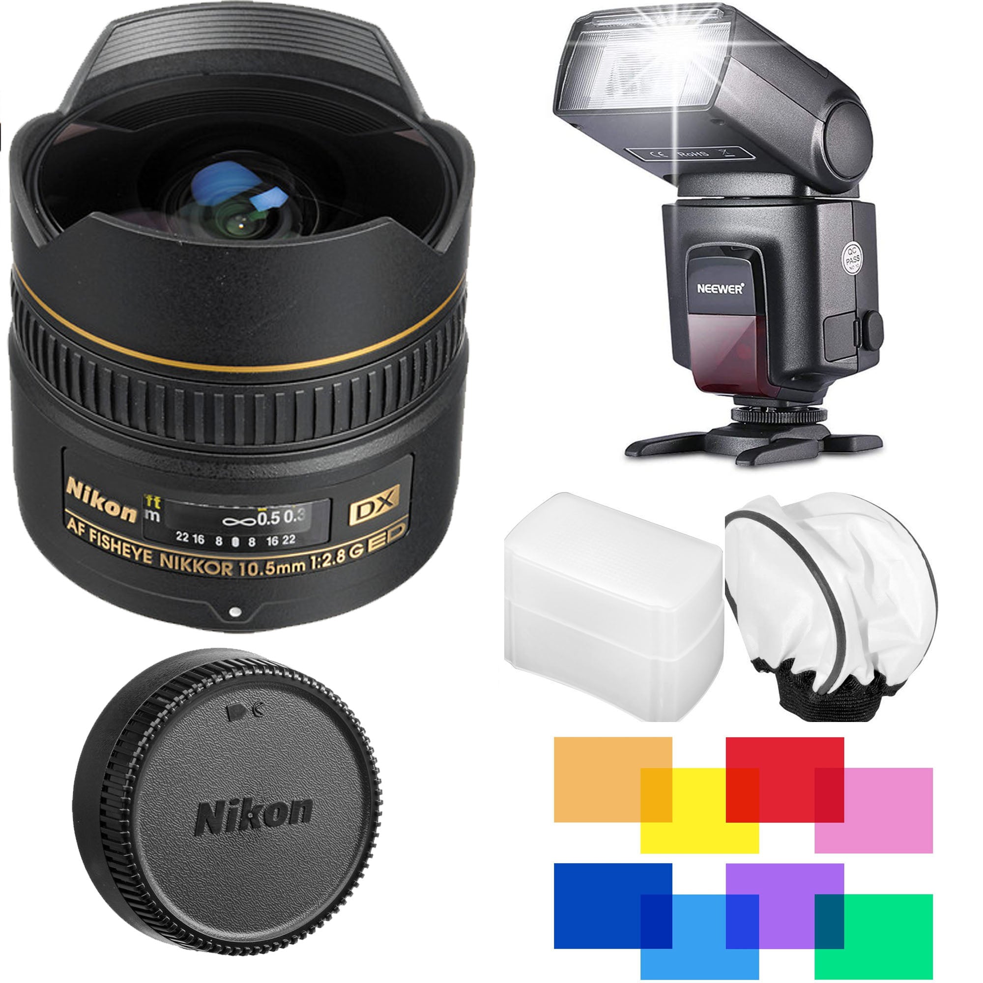 Nikon AF DX Fisheye-NIKKOR 10.5mm f/2.8G ED Lens Flash Bundle | NJ