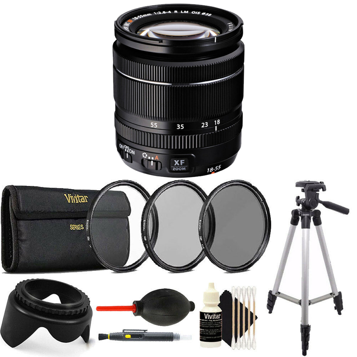Fujifilm XF 18-55mm f/2.8-4 R LM OIS Zoom Lens Basic Bundle | NJ