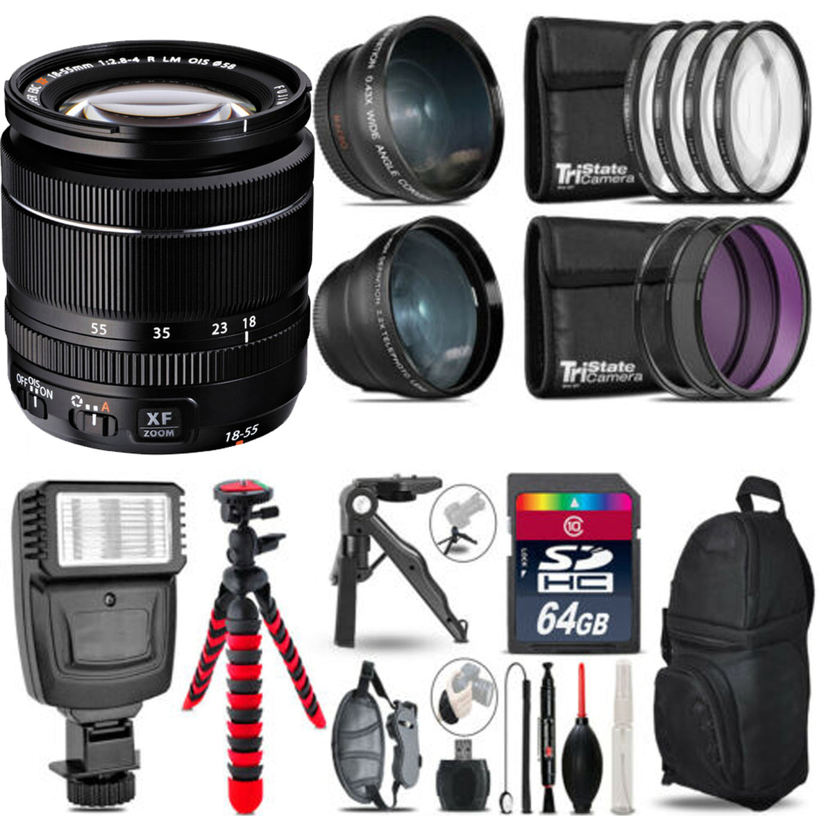 Fujifilm XF 18-55mm f/2.8-4 R LM OIS Zoom Lens Mega Bundle | NJ