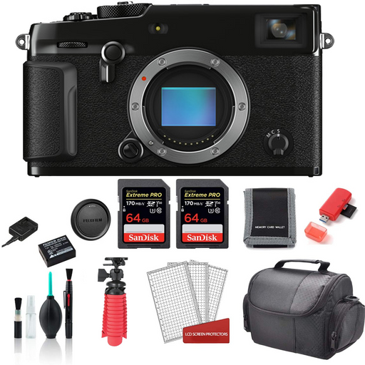 Fujifilm X-Pro3 Mirrorless Digital Camera (Body Only) with 2X 64GB Memory Cards Starter Package